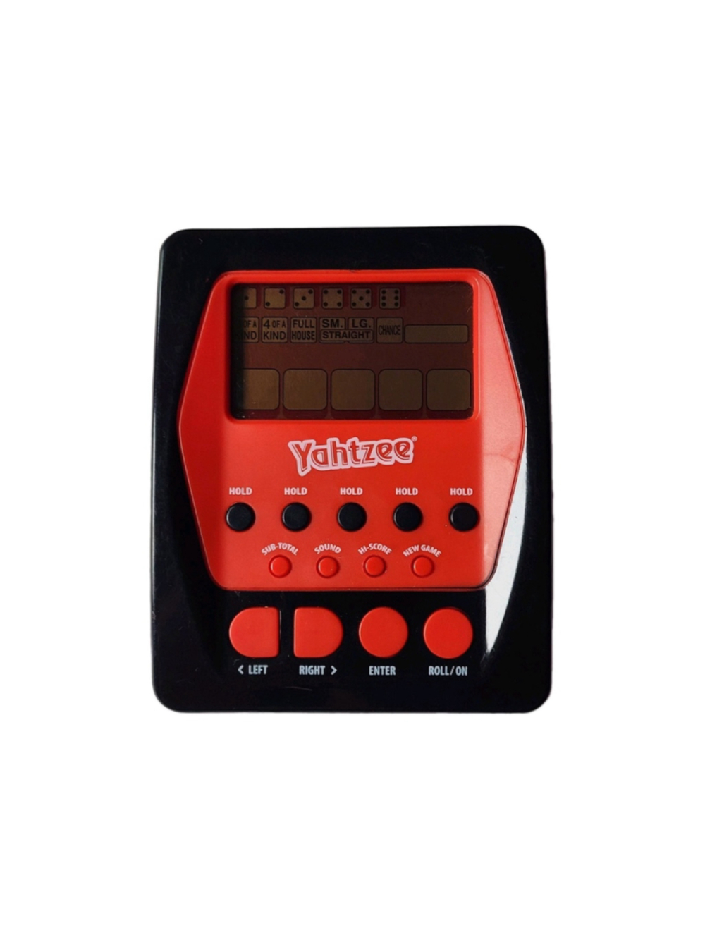 Hasbro Yahtzee Electronic Handheld Game 2012 Black Red Tested Working Portable